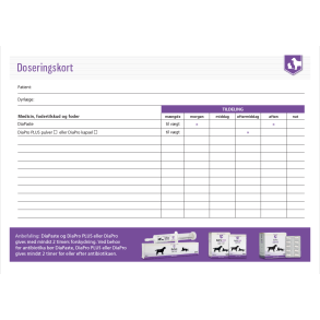 Doseringskort - DiaPaste, DiaPro & DiaPro PLUS
